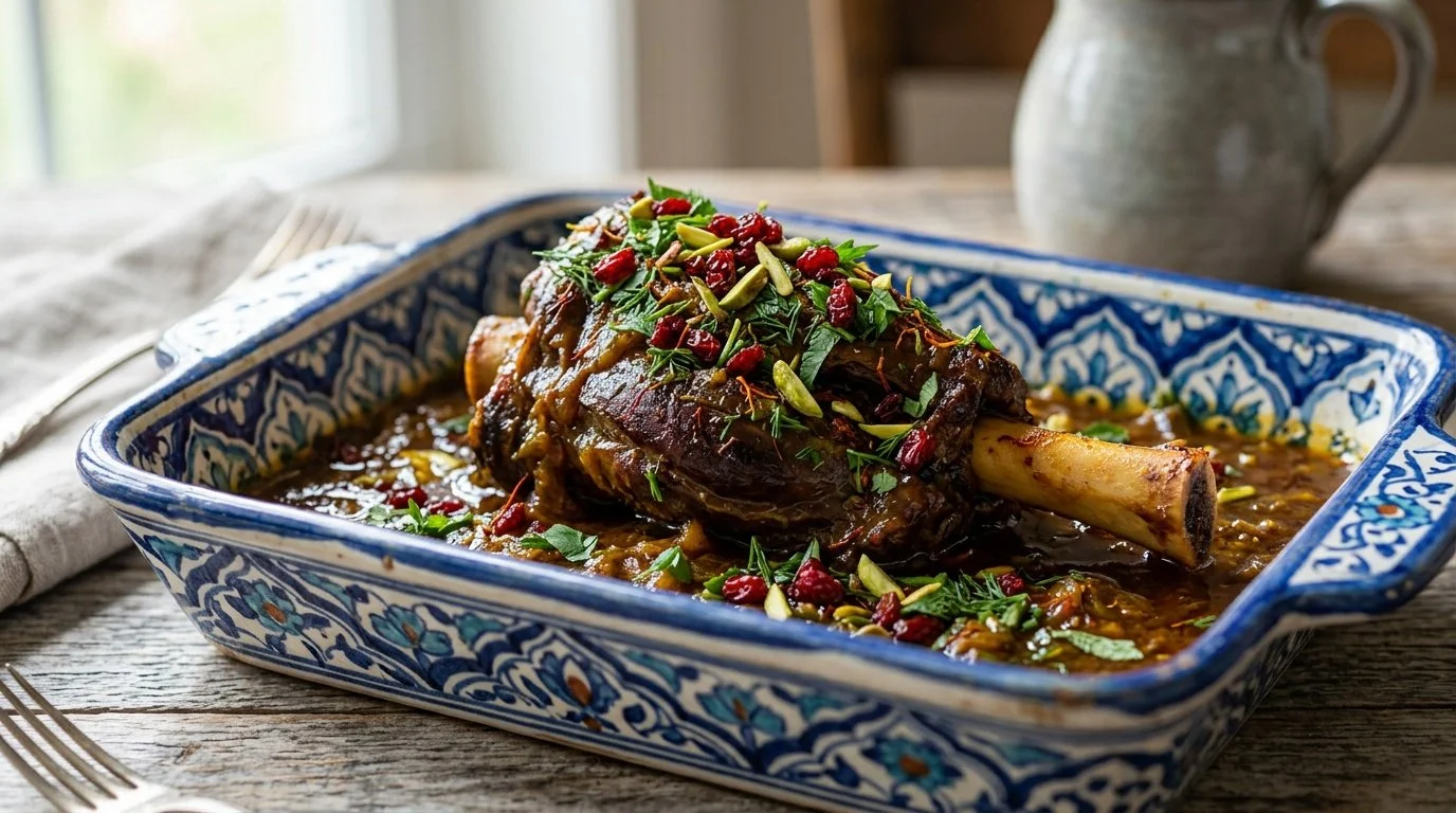 PERSIAN BRAISED LAMB SHANKS (MAHICHE)