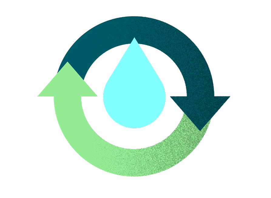 Icon showing water recycling