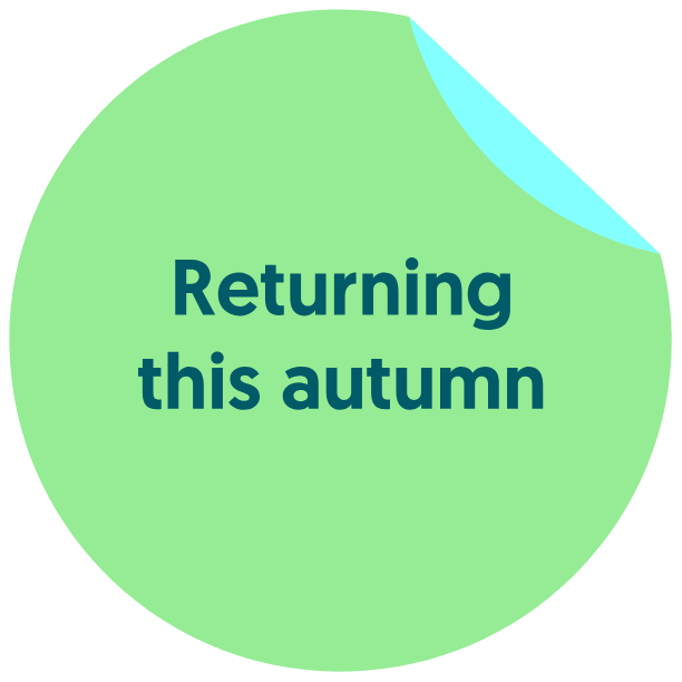 Returning this autumn sticker graphic