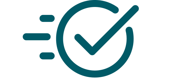 Icon with a tick inside a circle