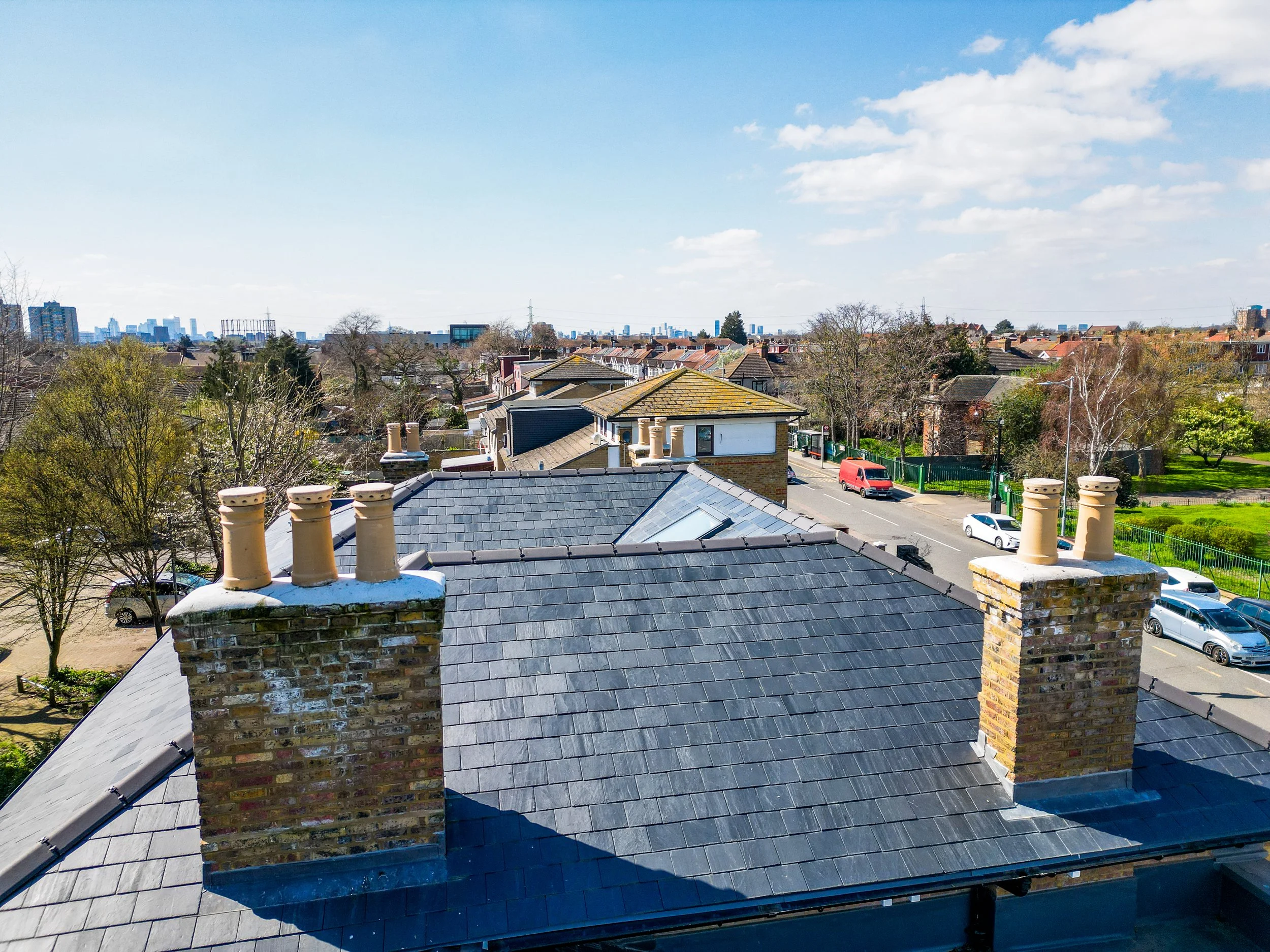 Rooftop view from the converted Loxford Hall building