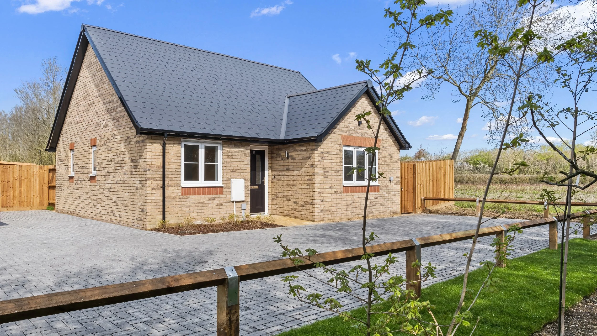 Light-brick semi-detached homes at Great Staughton