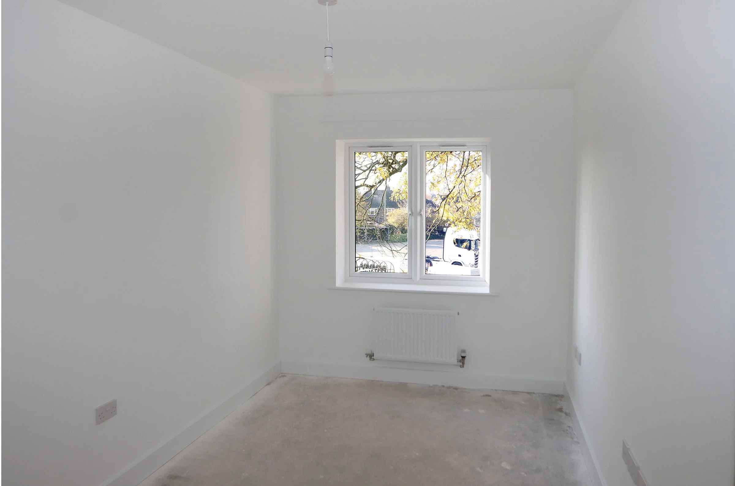 Bright unfurnished room inside Wade House
