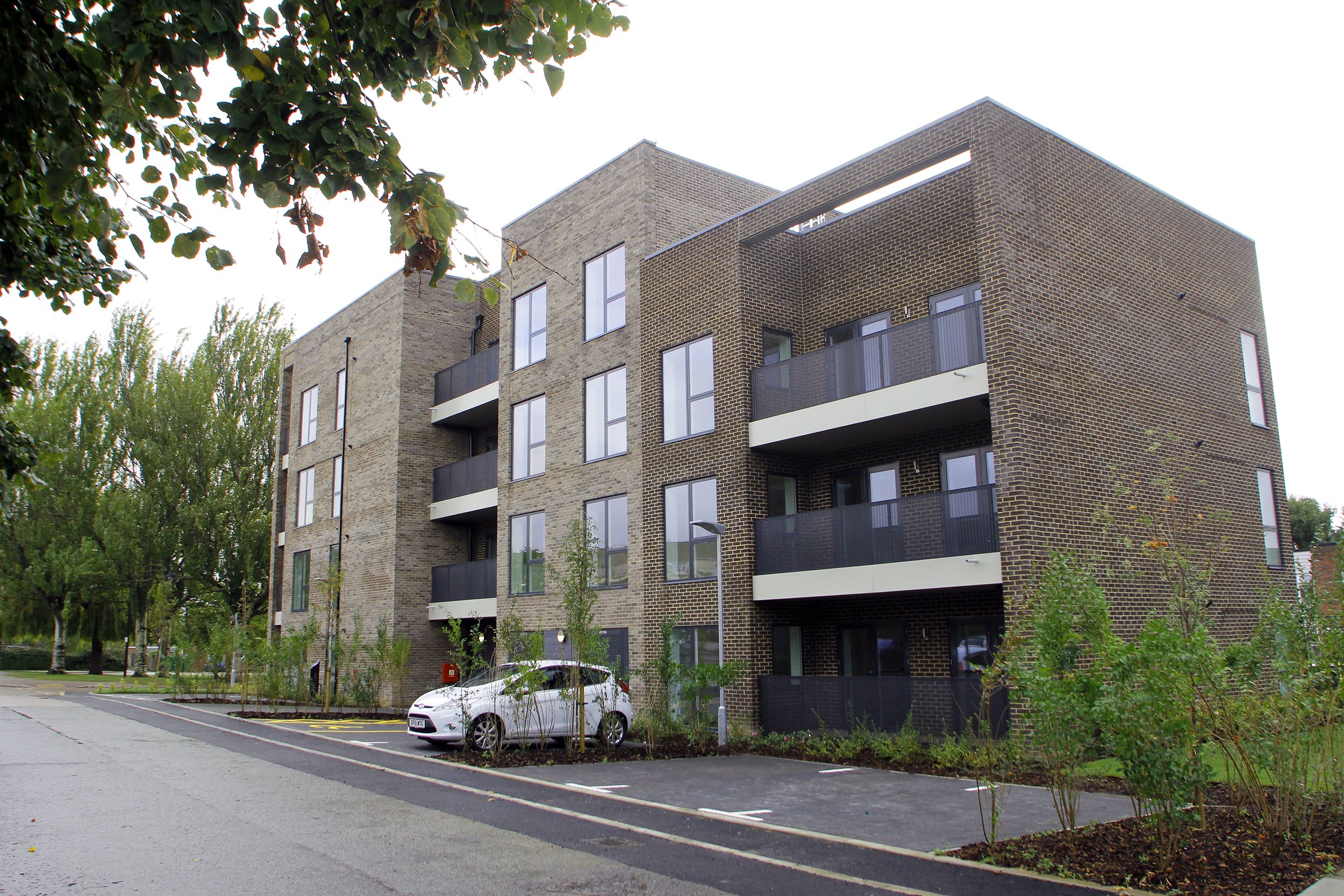 Street view of Antler House apartment building
