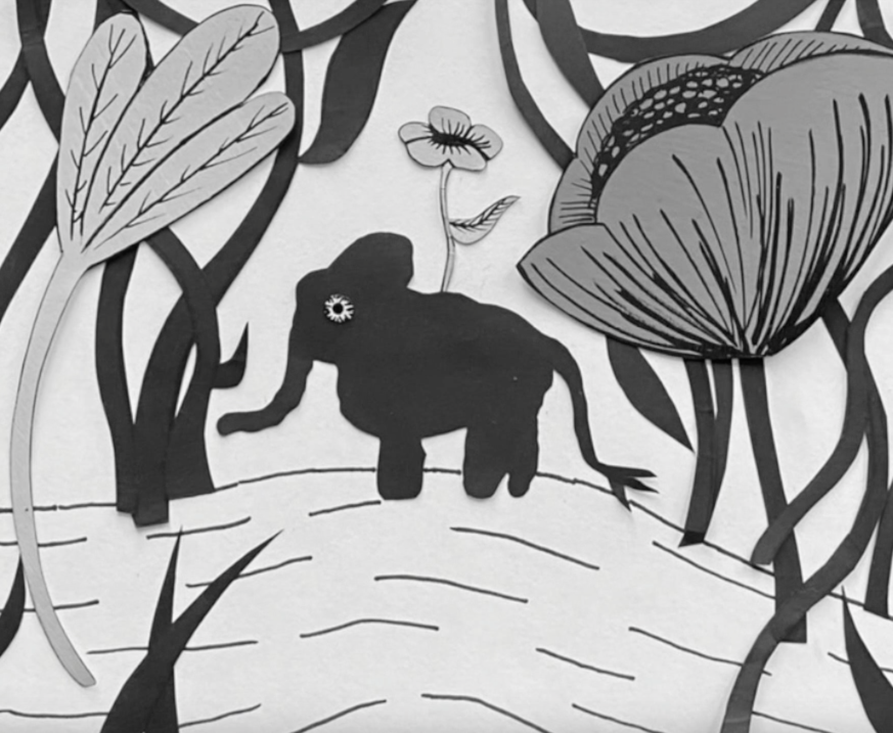 My Hand, paper-cut, collage, stop-motion animation, 8x10in, 2023.