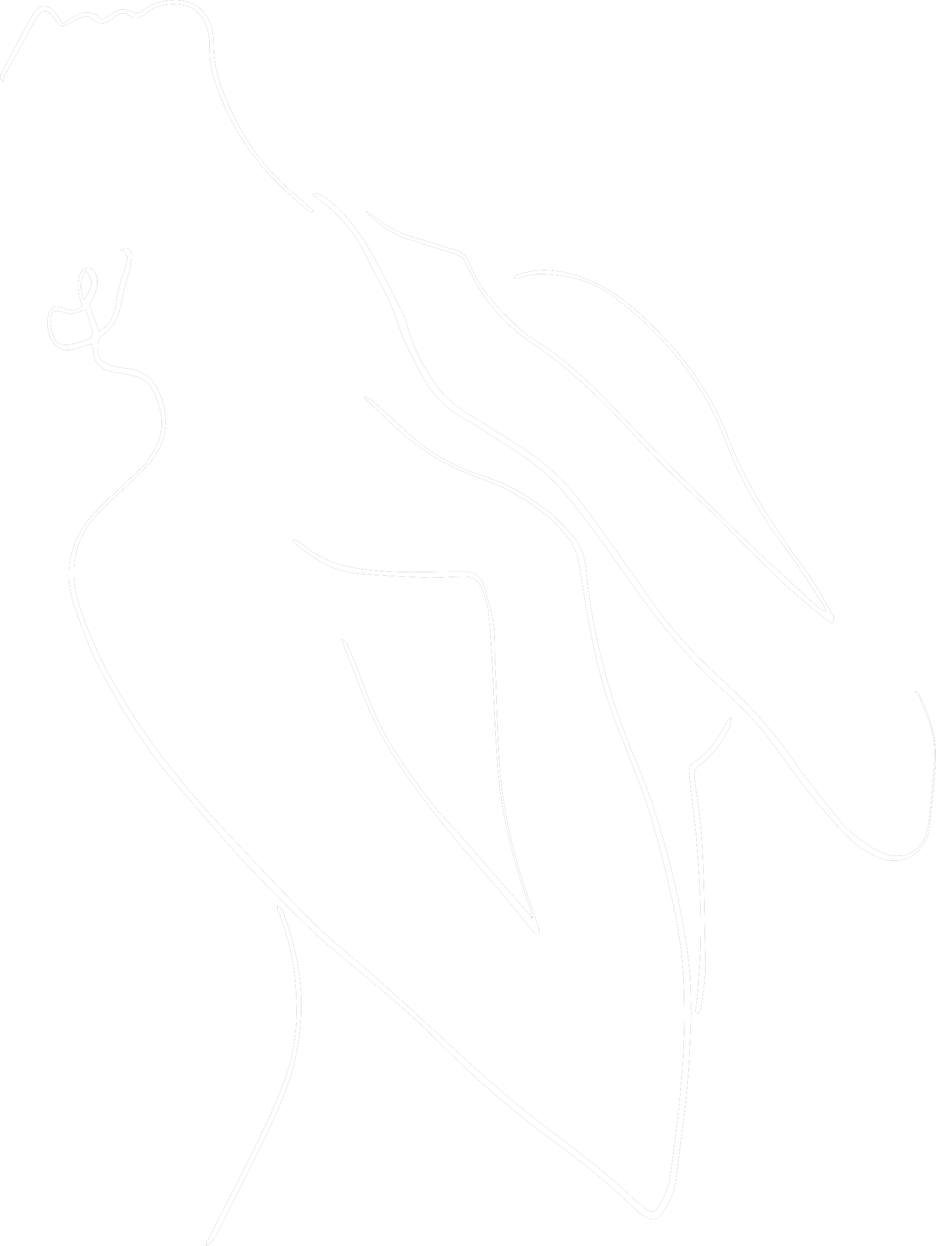 En minimalistisk illustrasjon av en kvinnes profil og skulder, formet av hvite linjer på en svart bakgrunn.