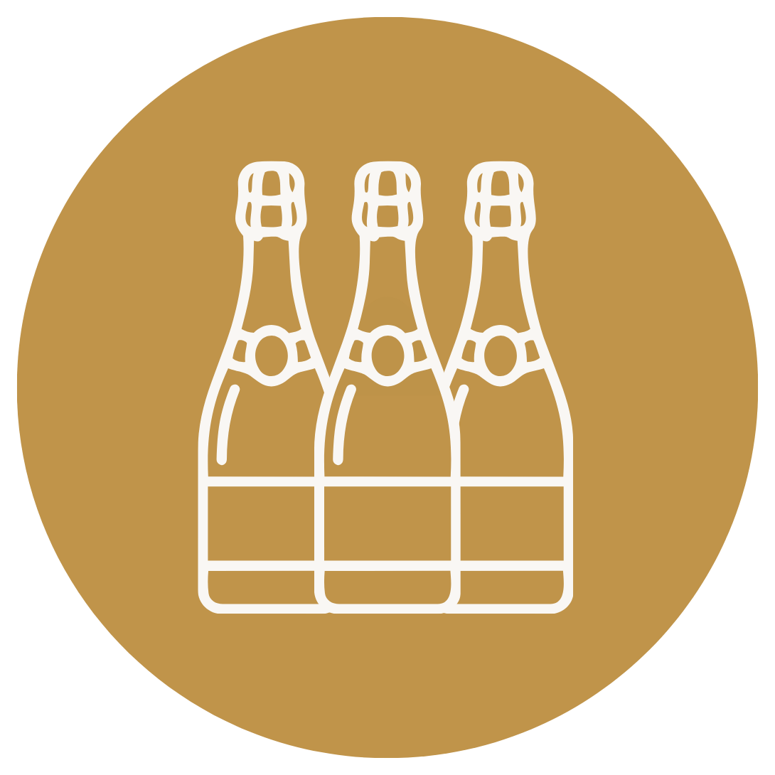 Icône de trois bouteilles de champagne 