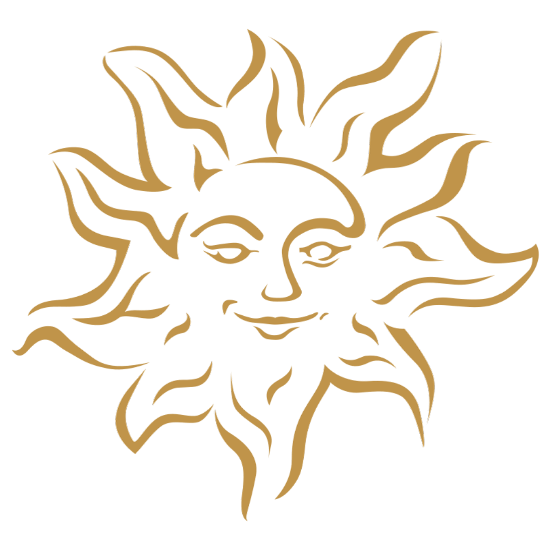 Illustration d'un soleil, symbol du Garden Ice Café