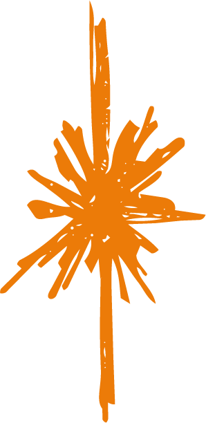Asterisco amarelo. Símbolo associado ao logotipo da Beatriz Narciso.