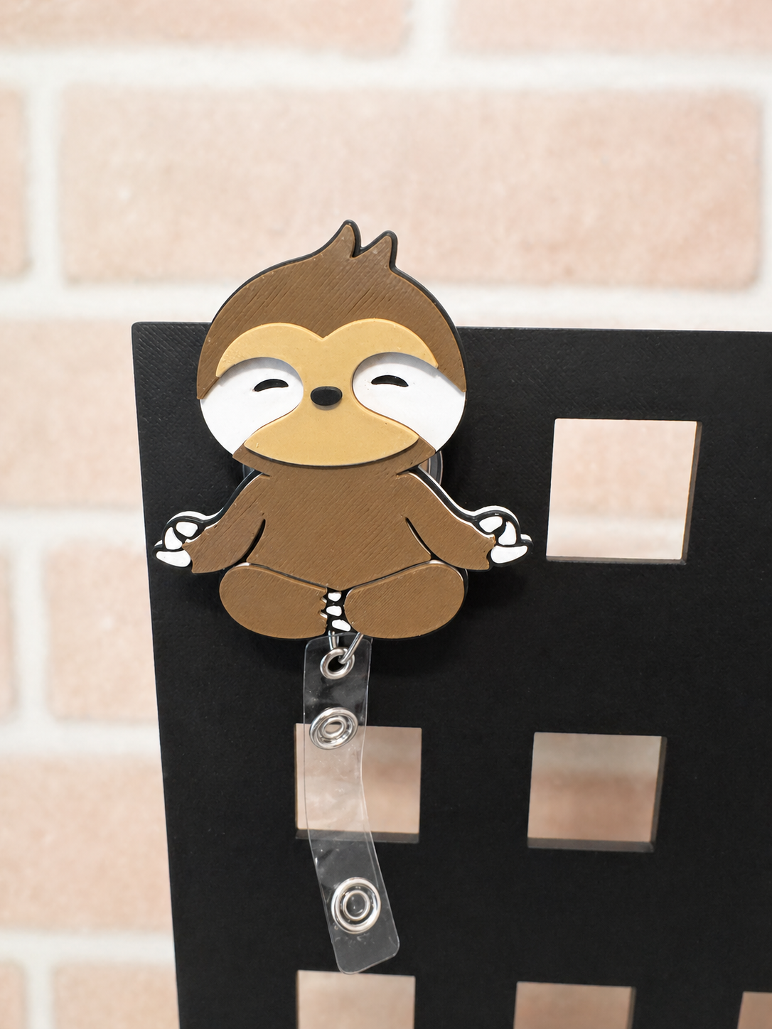 Meditating Sloth Badge Reel