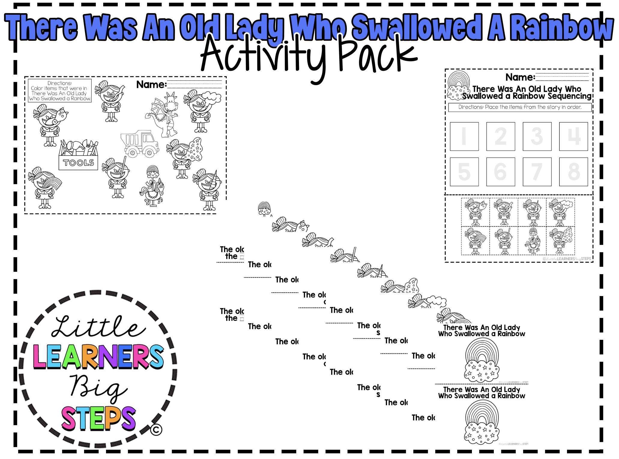 There Was An Old Lady Who Swallowed A Rainbow Activity Pack