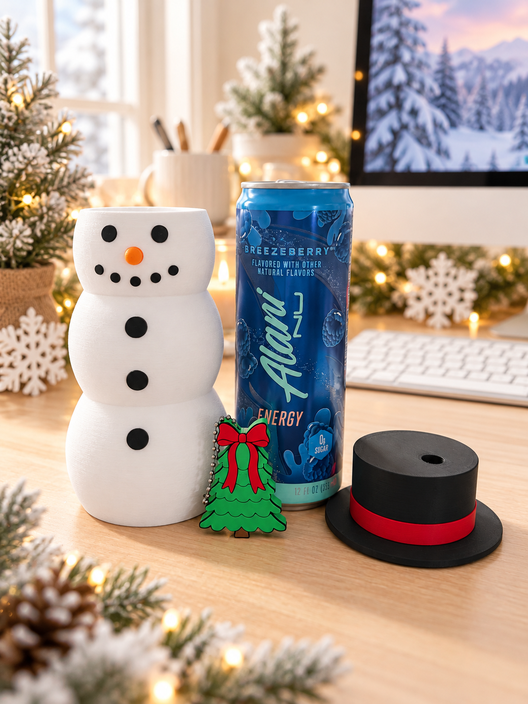 Snowman desk set with holiday accessories.png
