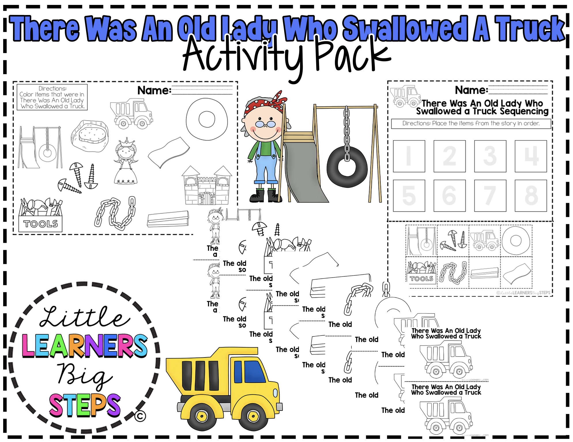 There Was An Old Lady Who Swallowed A Truck Activity Pack