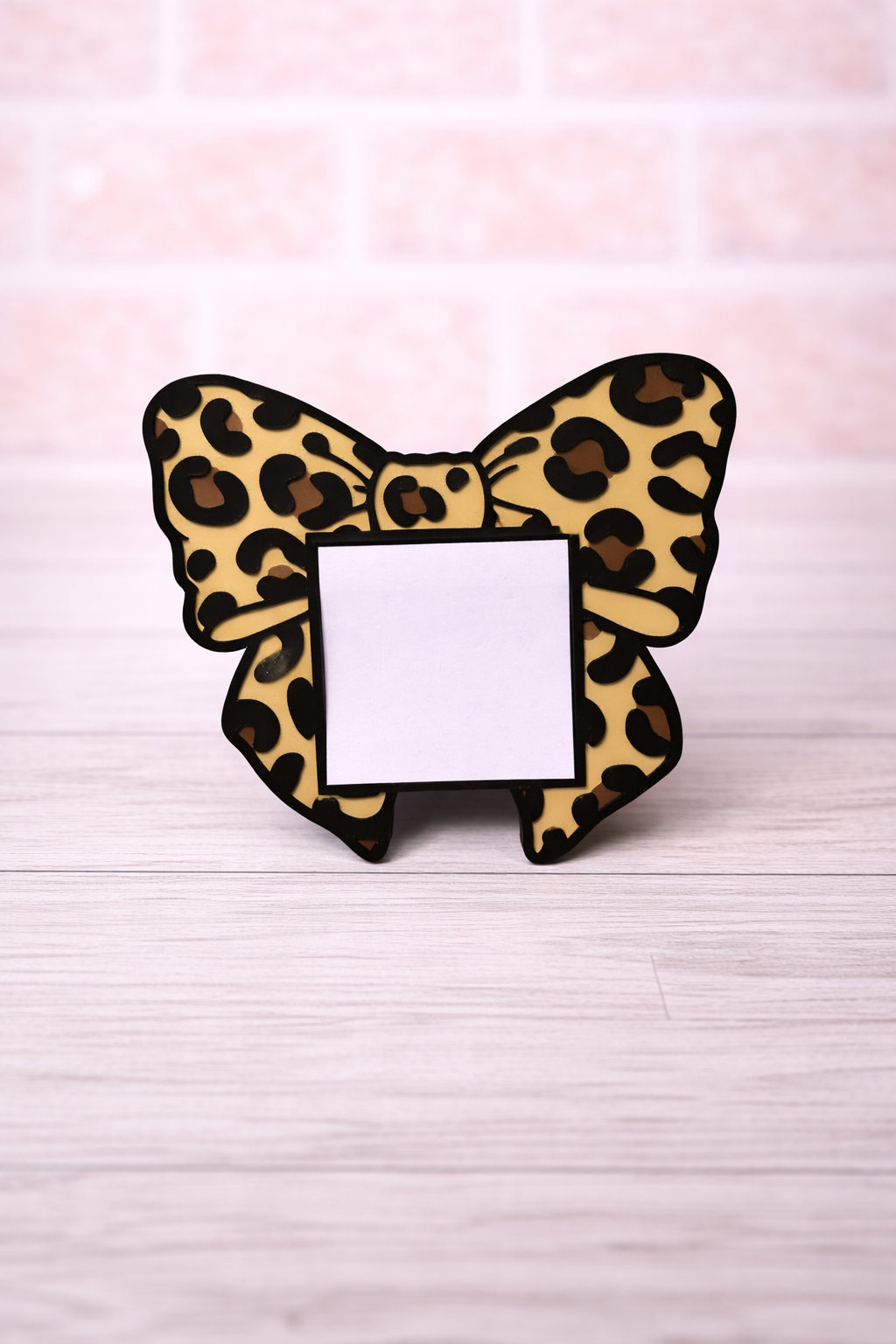 Leopard Bow Sticky Note Holder
