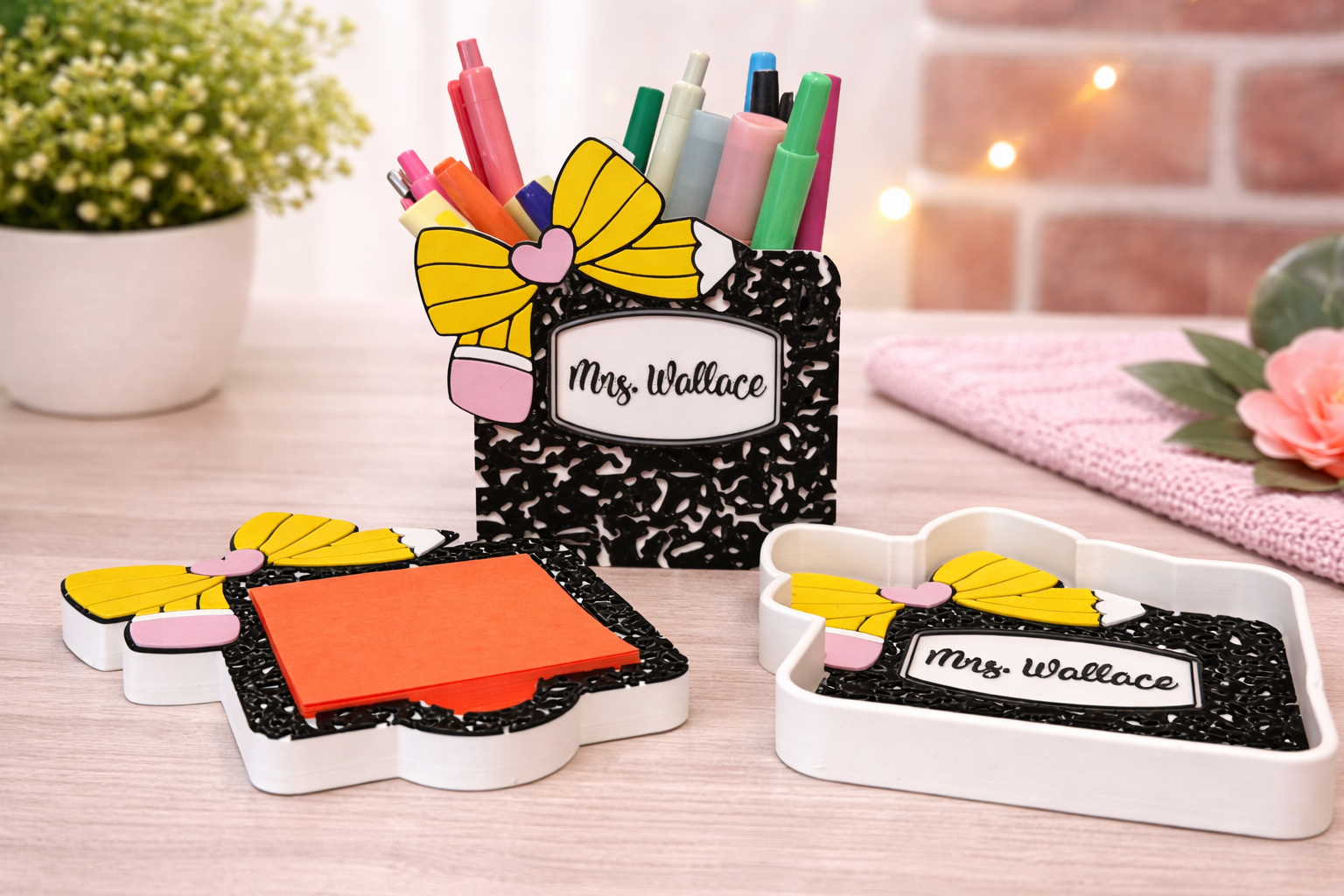 Composition Notebook Desk Set