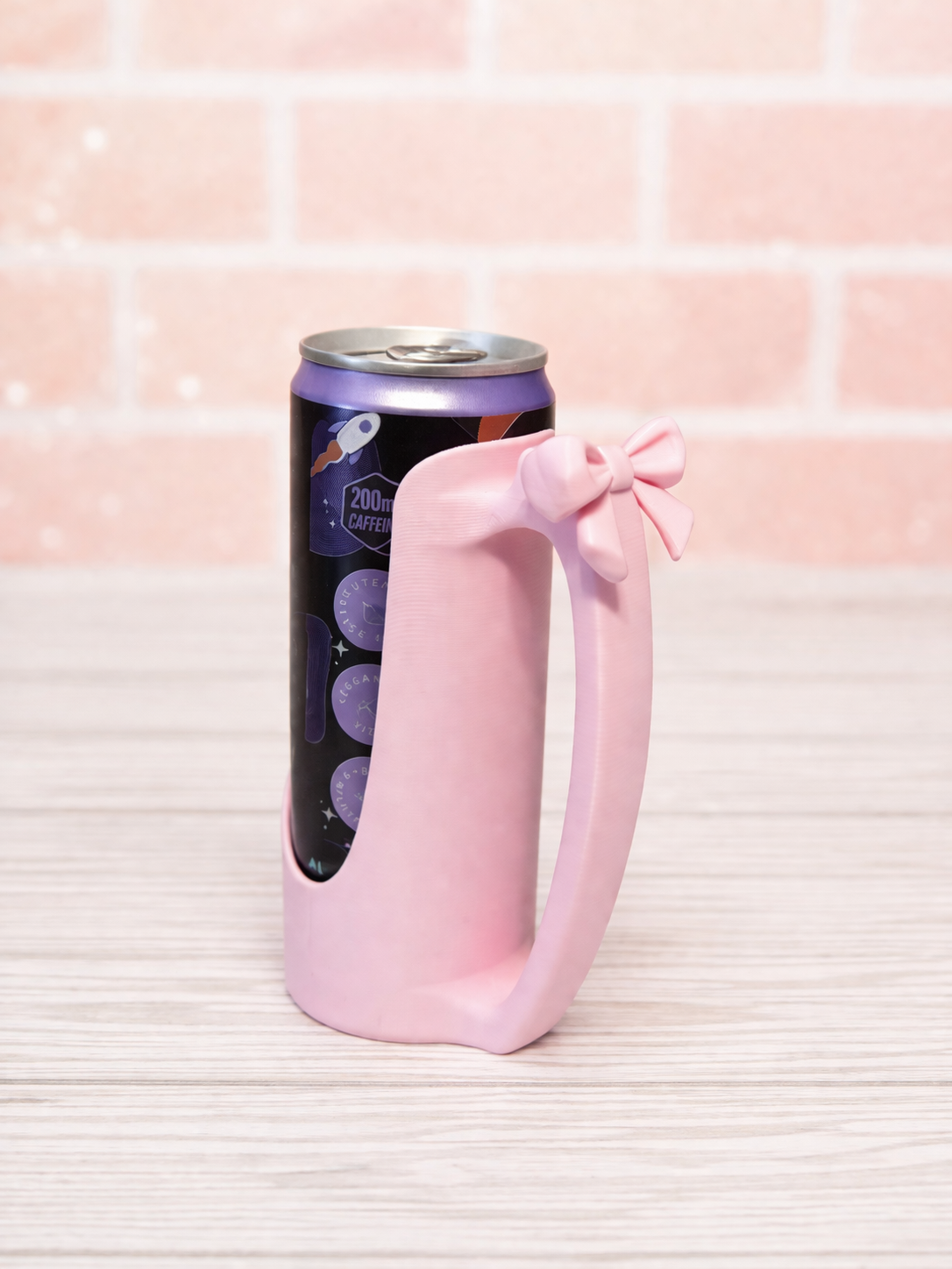 Bow Skinny Can Holder - Light Pink