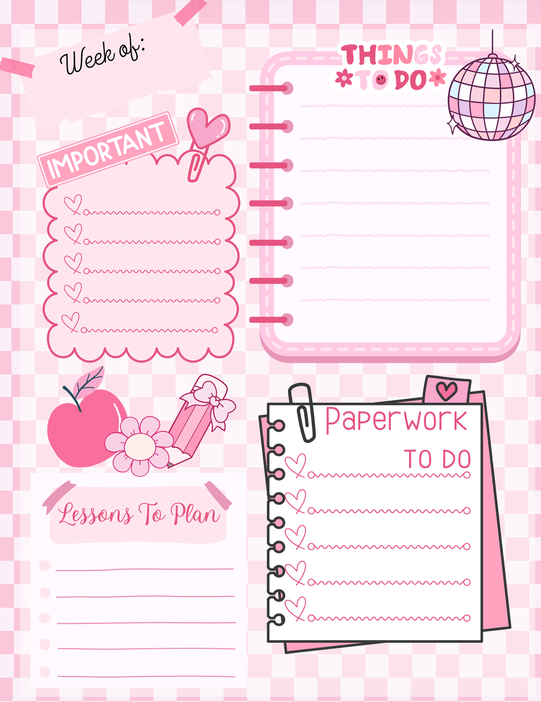 Pink Disco Ball To Do List