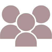 Icon of five gray human silhouettes arranged in a group.