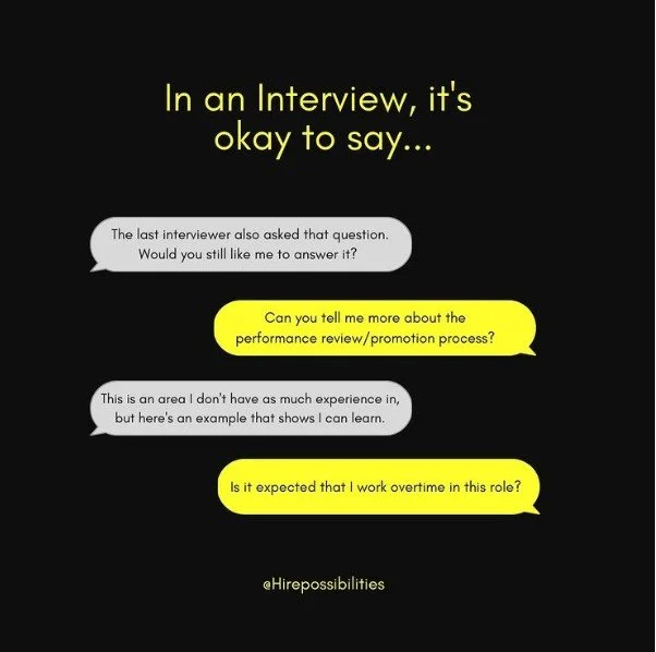 In an Interview, It’s Okay to Say…
