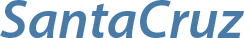 Santa Cruz logo in blue text