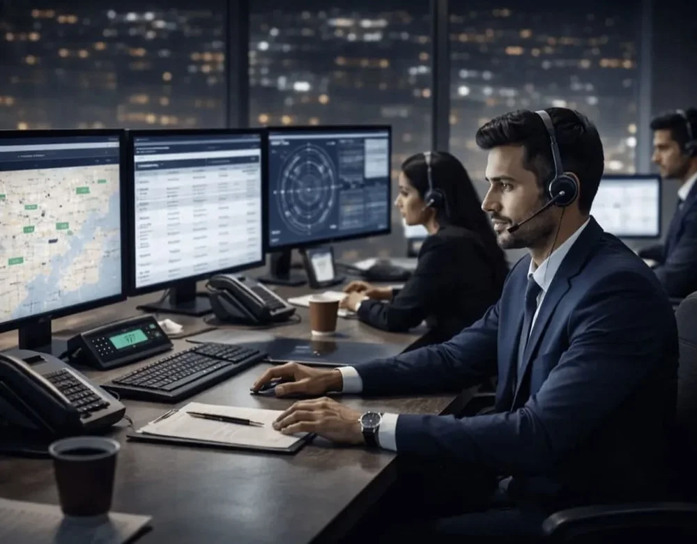 Transportation operations professionals coordinating reservations and client communication