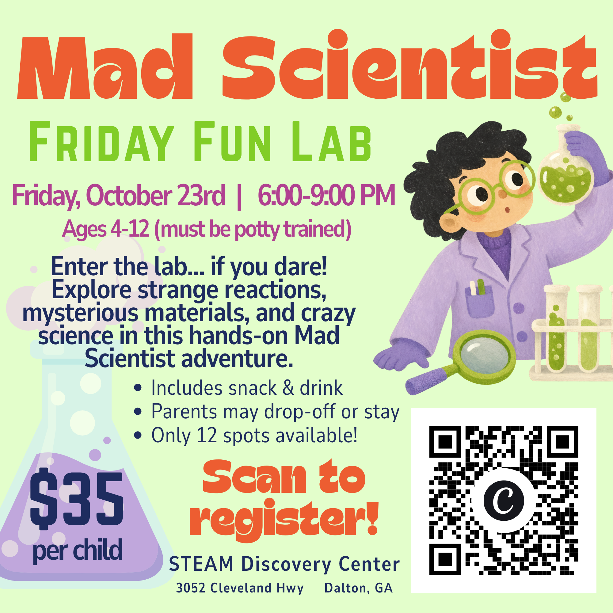 Mad Scientist - Friday Fun Lab, October 23rd