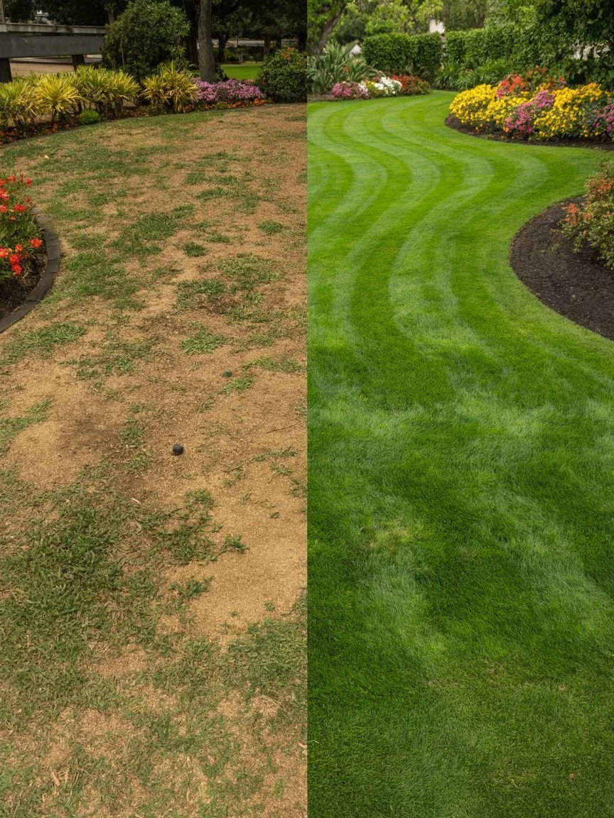 before and after lawn 
