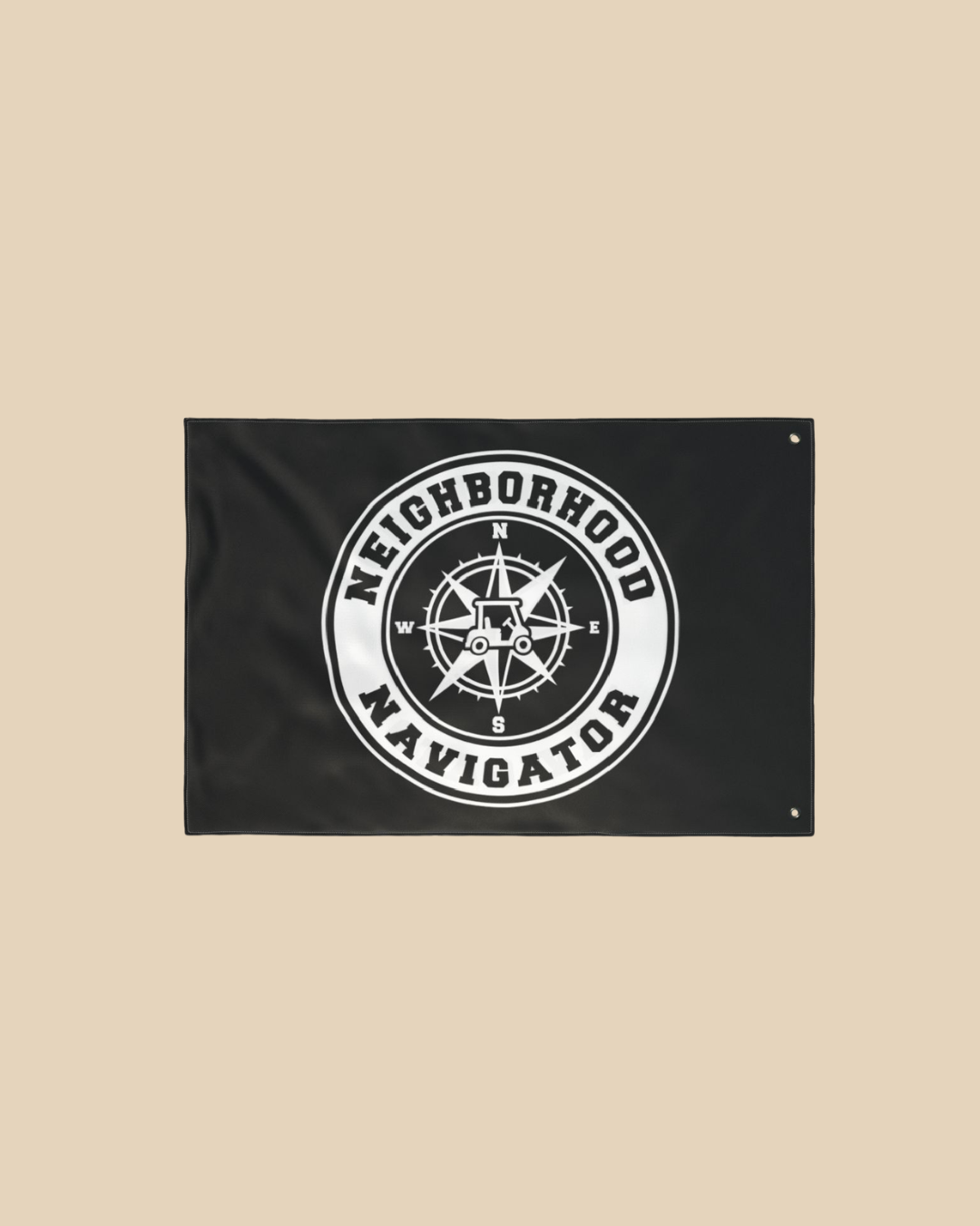 Neighborhood Navigator Black and White Flag
