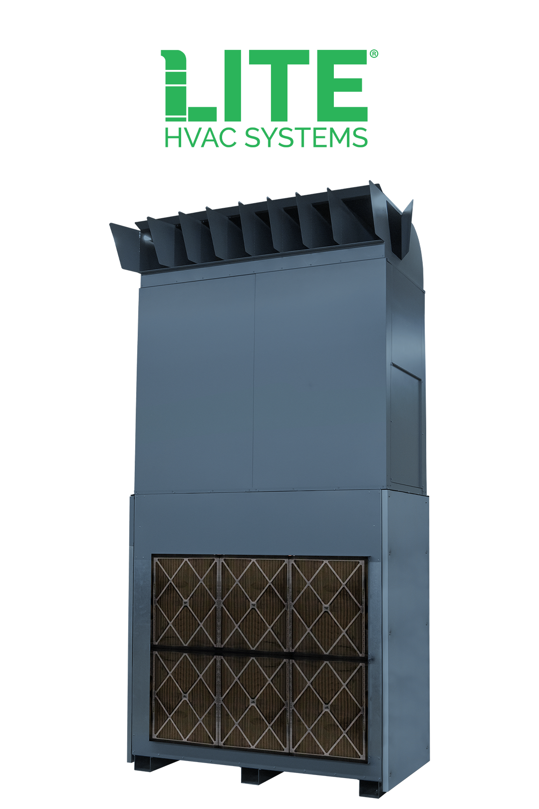 An image of a 20-Ton LITE HVAC system with the logo above the system