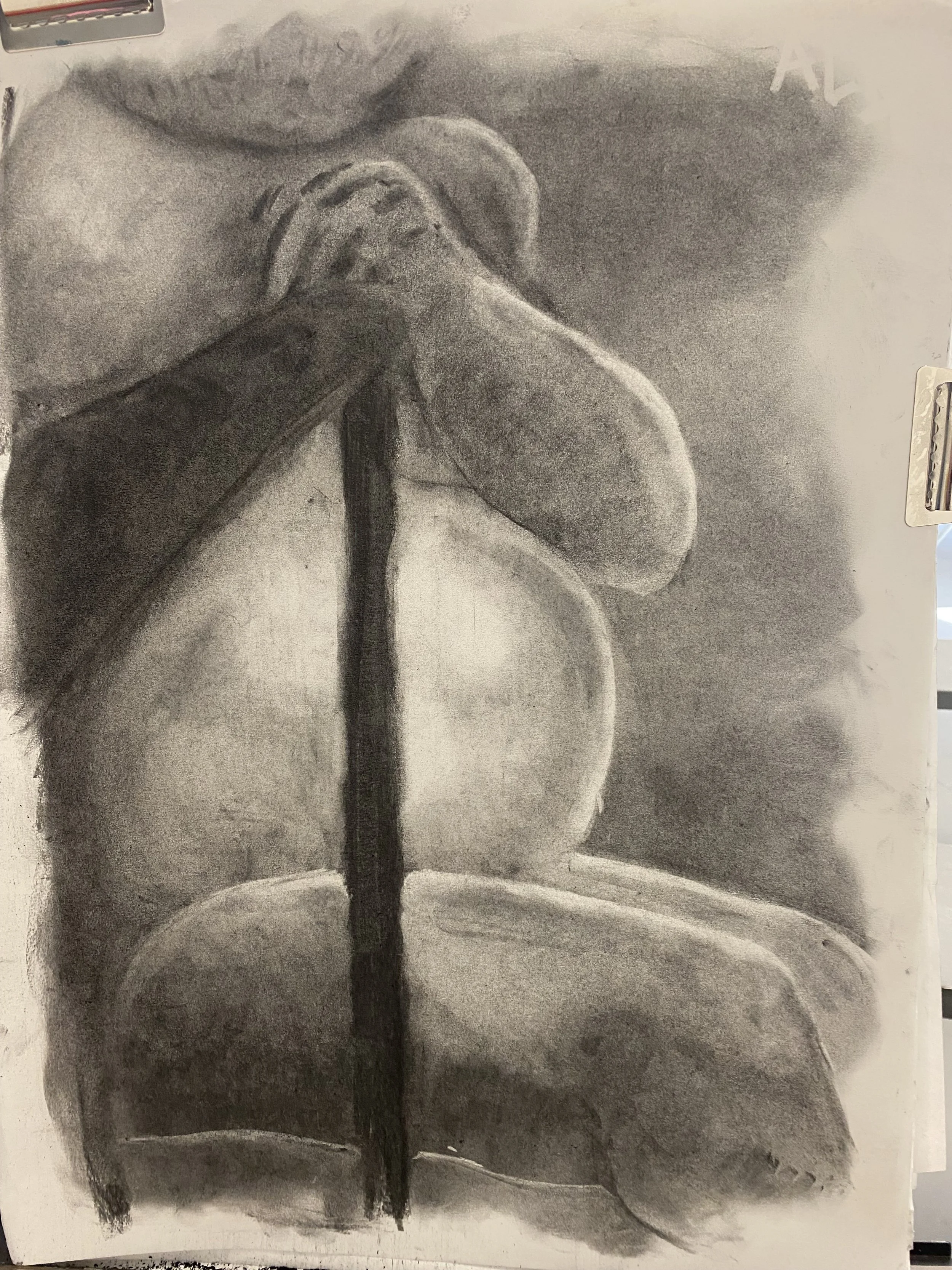 Model Study, charcoal on sketch paper
