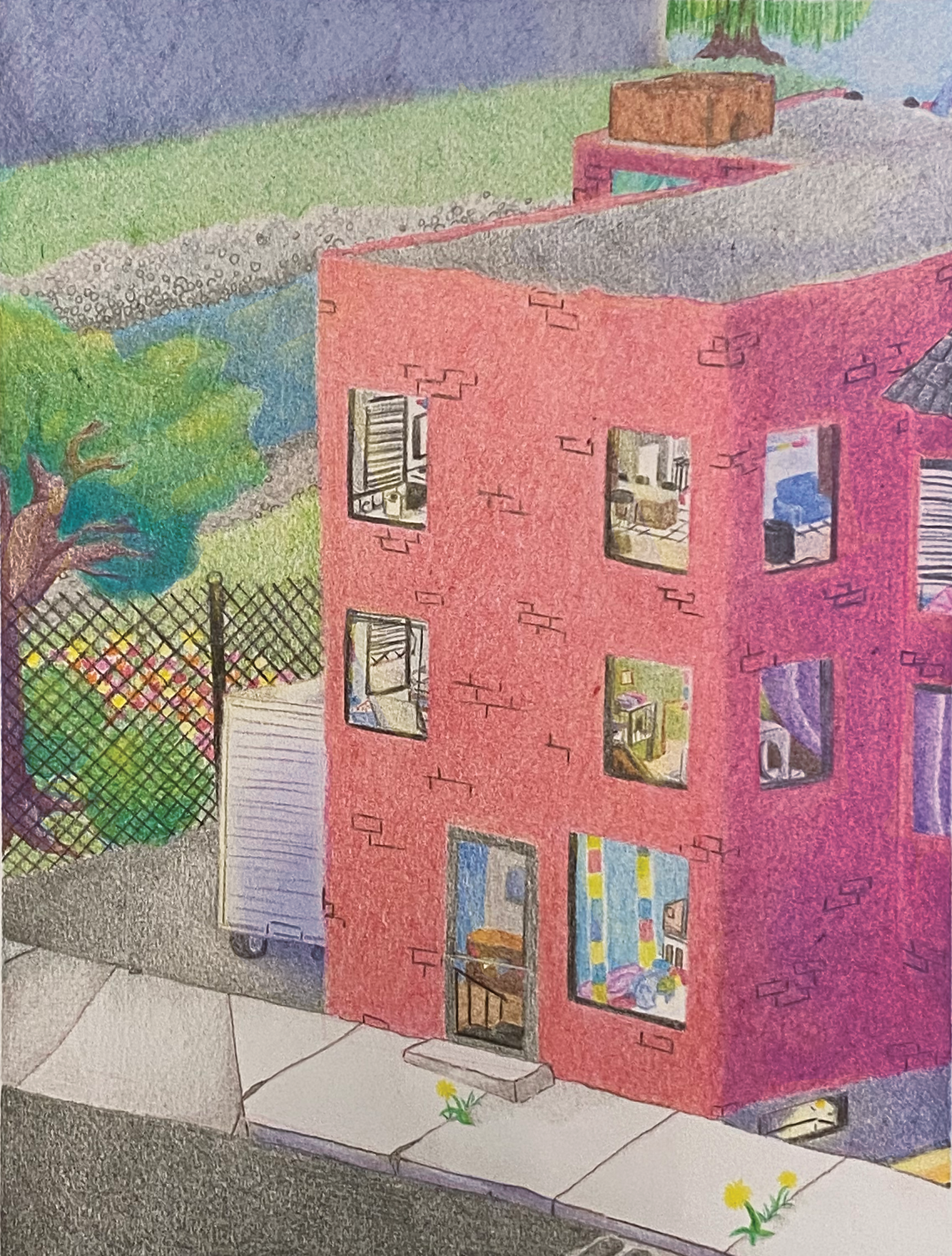 Multicolored Apartment Complex