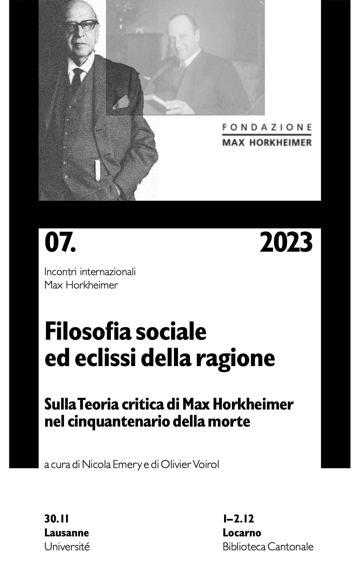 Filosofia sociale ed eclissi della ragione