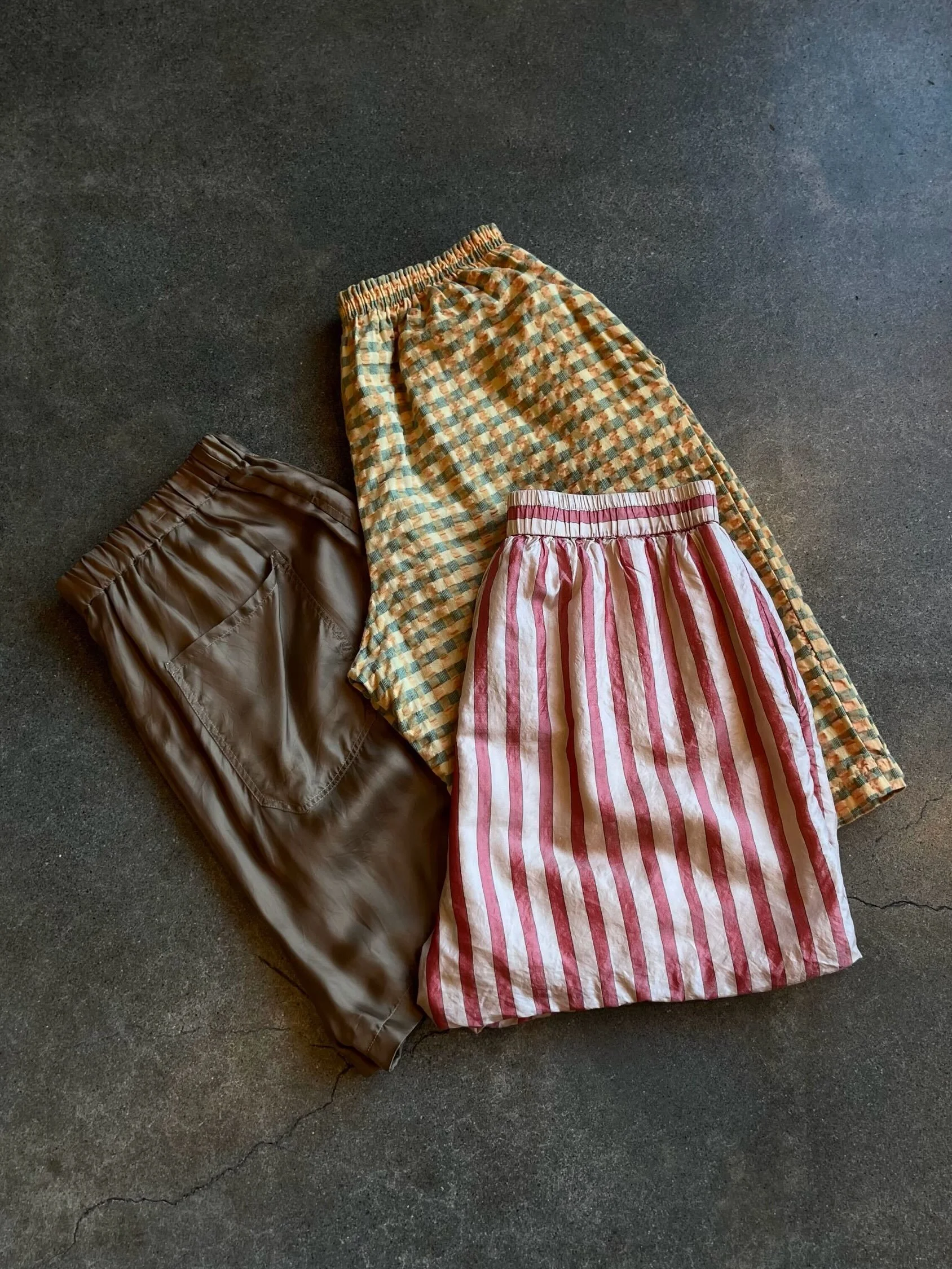 Shorts story 📖 
- runaway bicycle striped silk shorts sz L
- Vintage CP Shades cotton seersucker PJ shorts sz L
- Rier cupro pull on shorts sz XL
DM for prices/info/holds!