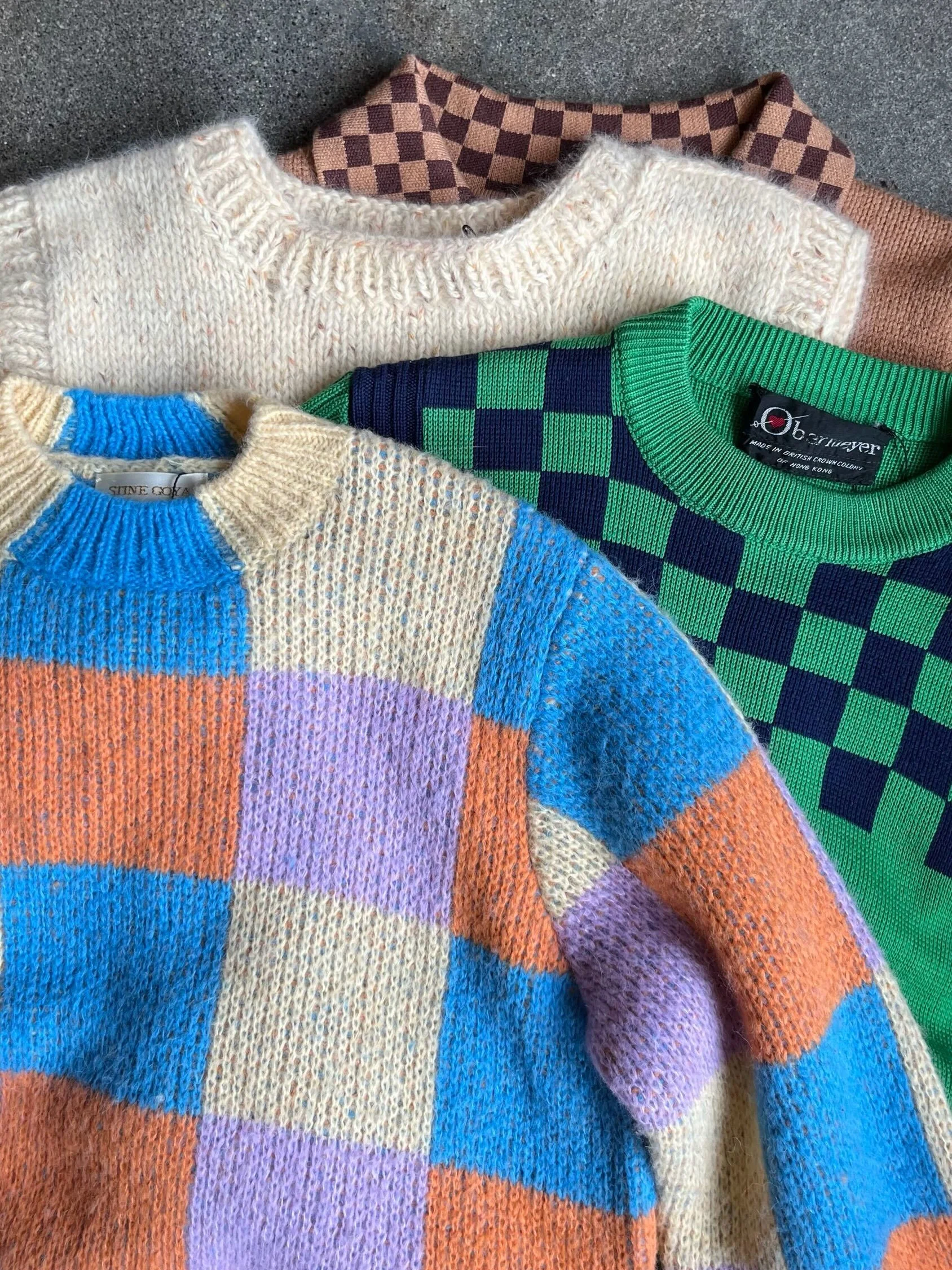 Check it! New sweaters, now in the shop. 
- Stine Goya colorblock sweater sz XS
- Vintage Obermeyer checker yoke ski sweater sz XS
- Vintage checker knit sweater vest sz XS
- Lisa Says Gah battenberg collared cardigan sz XS/S
.
.
.
DM for prices/hold