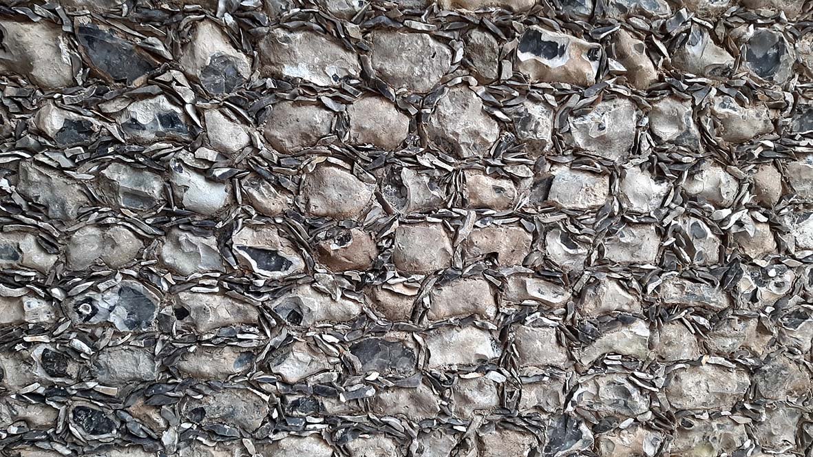 Cluster of barnacle-covered rocks or shells attached to a surface, possibly a rock or boat hull.