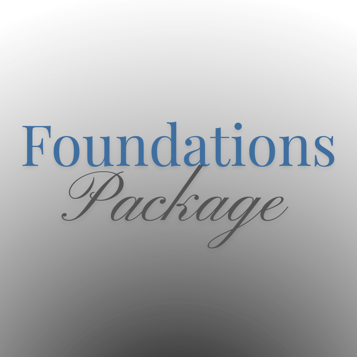 Text that reads 'Foundations Package' on a gradient background.