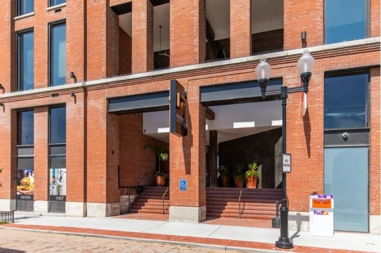 Restored brick entrance on the street