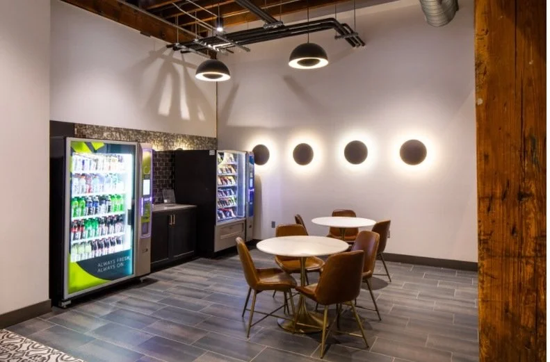 Resident lounge with a coffee bar