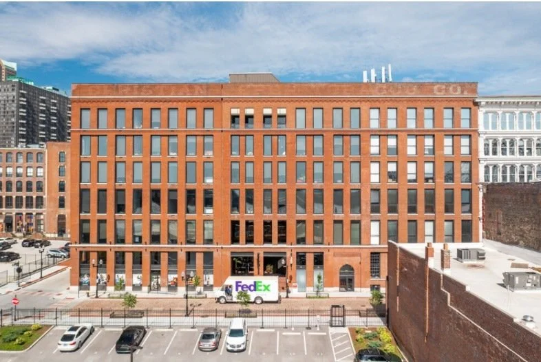 The restored brick warehouse on Laclede's Landing