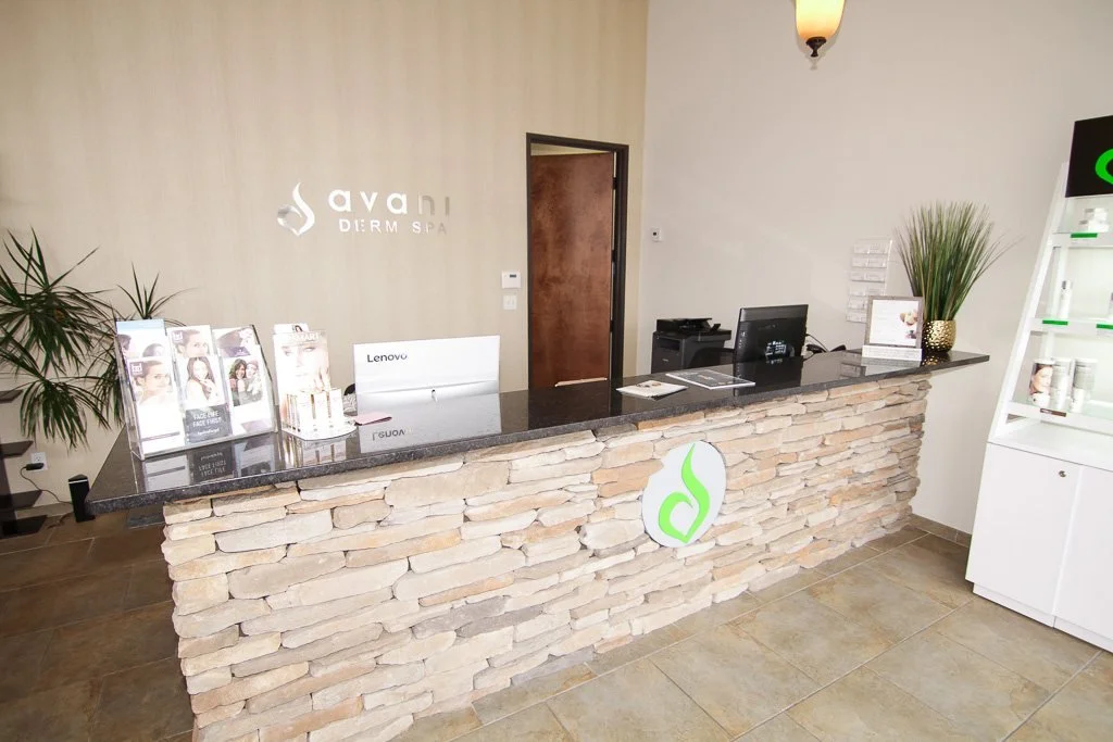 Stacked-stone reception desk
