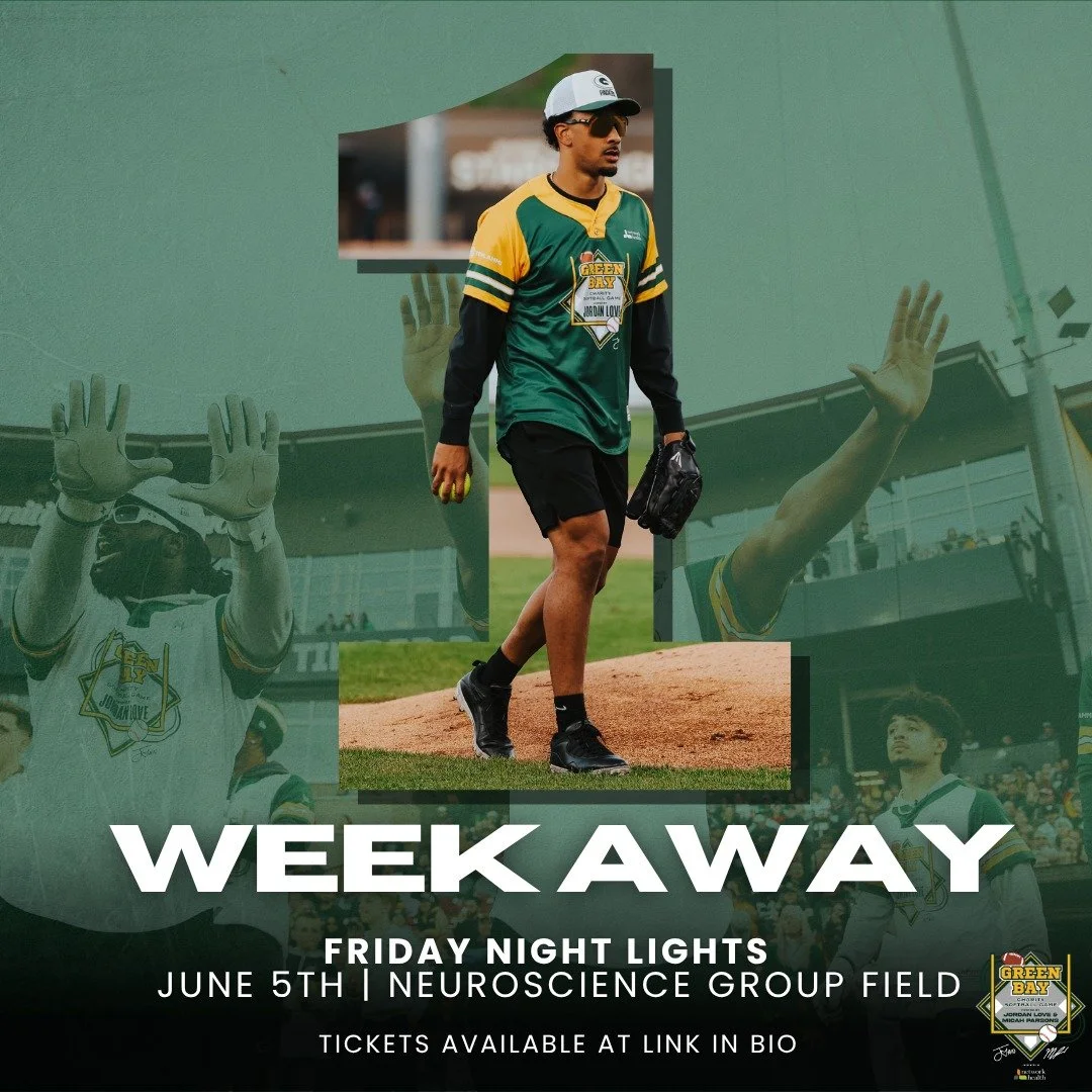 ONE WEEK TO GO. 🗓️🚨

We are exactly 7 days away from the Green Bay Charity Softball Game with Jordan Love and Micah Parsons!

Tickets are selling fast and options are getting limited. Don't wait until next Friday, grab your seats at the link in our