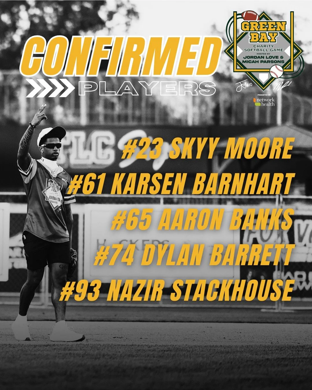 Latest roster additions are officially locked in:

#23 Skyy Moore
#61 Karsen Barnhart
#65 Aaron Banks
#74 Dylan Barrett
#93 Nazir Stackhouse

Excited to have these guys out on the field with us this year. Tag someone you want to see them match up aga