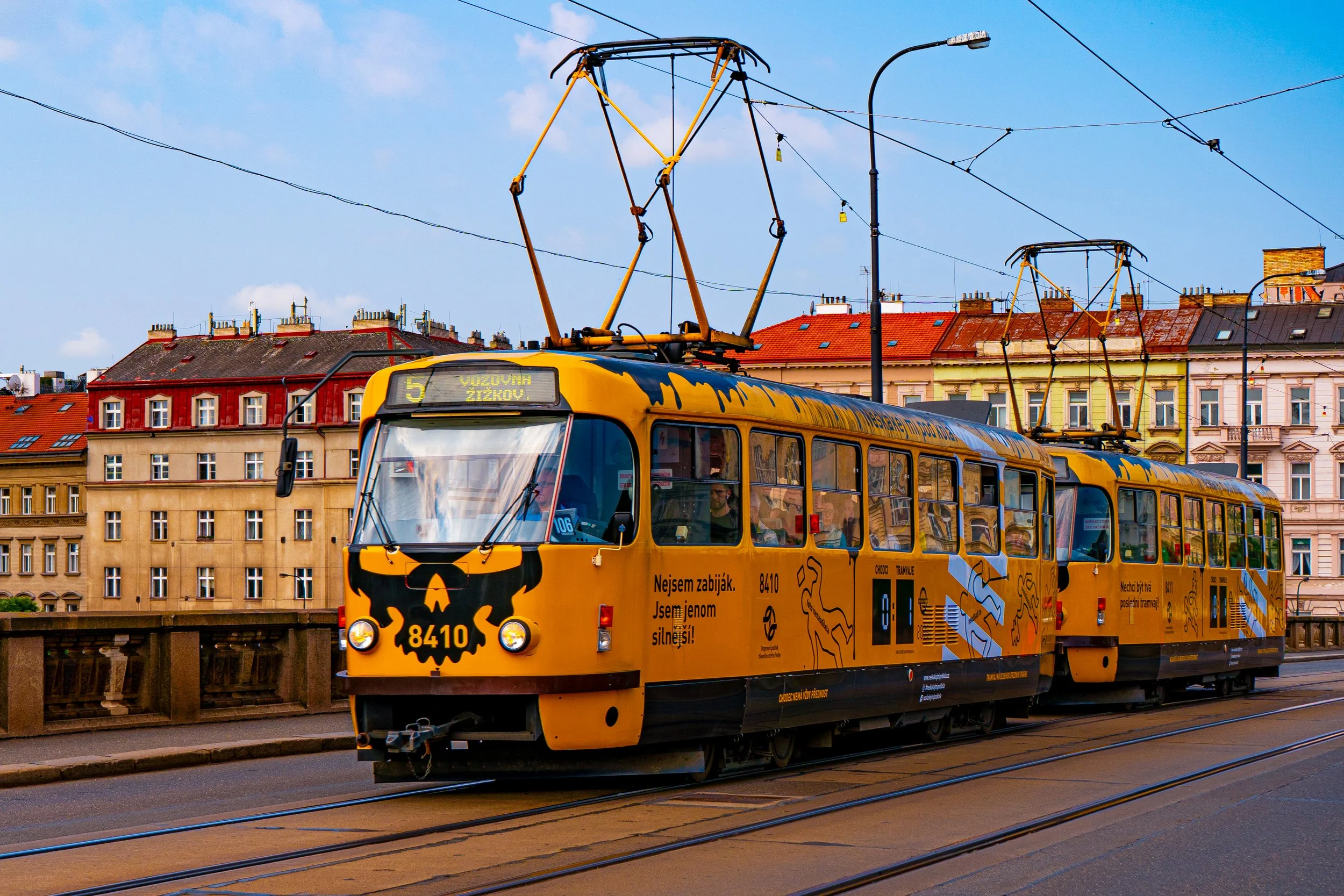 Yellow tram on Palackého, Prague - 2025