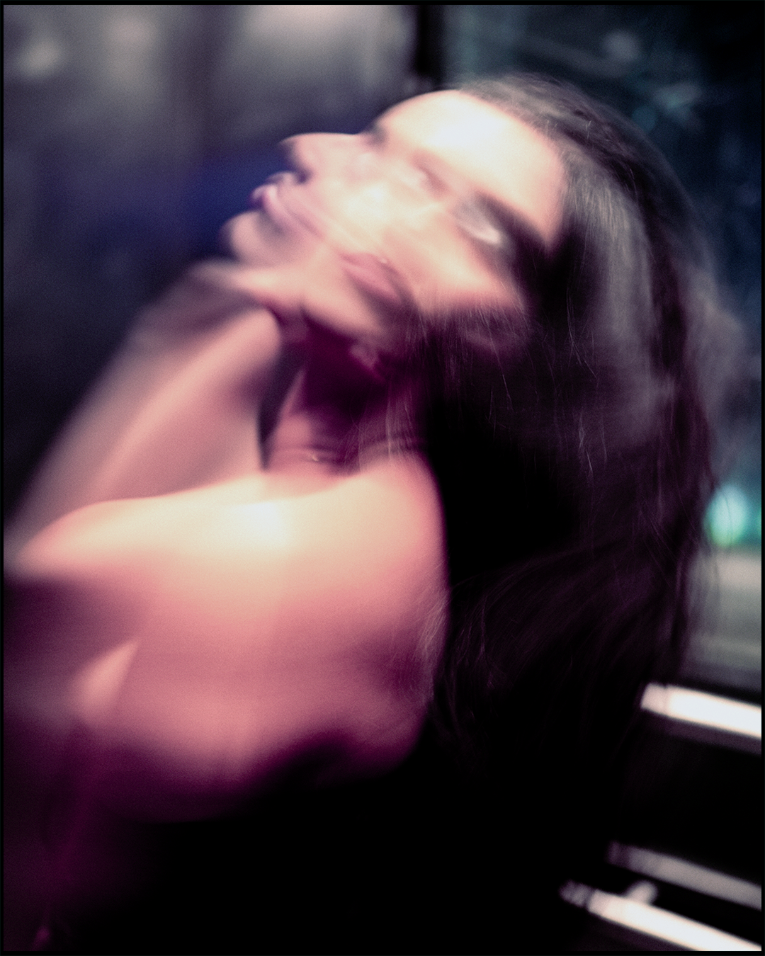 red toned blurred portrait with soft motion and glow, abstract cinematic photography