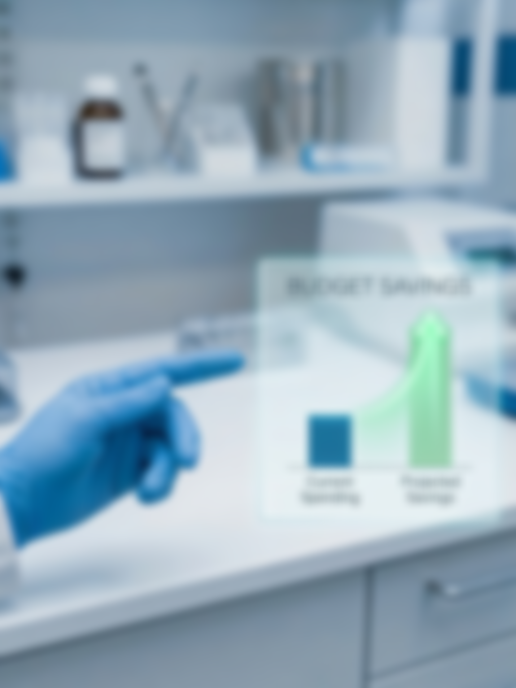A hand wearing a blue glove pointing at a chart showing increased growth, labeled 'Infection Sources', in a medical or laboratory setting.