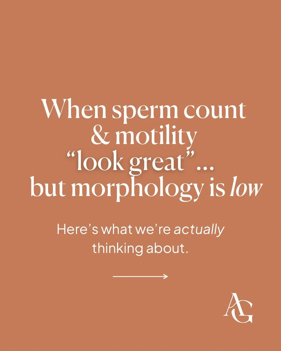 When you&rsquo;re told sperm count and motility look &ldquo;great&rdquo;&hellip; but morphology is low, it often gets brushed off like it doesn&rsquo;t matter

Um hi, it matters

Most people don&rsquo;t actually understand what morphology means so we