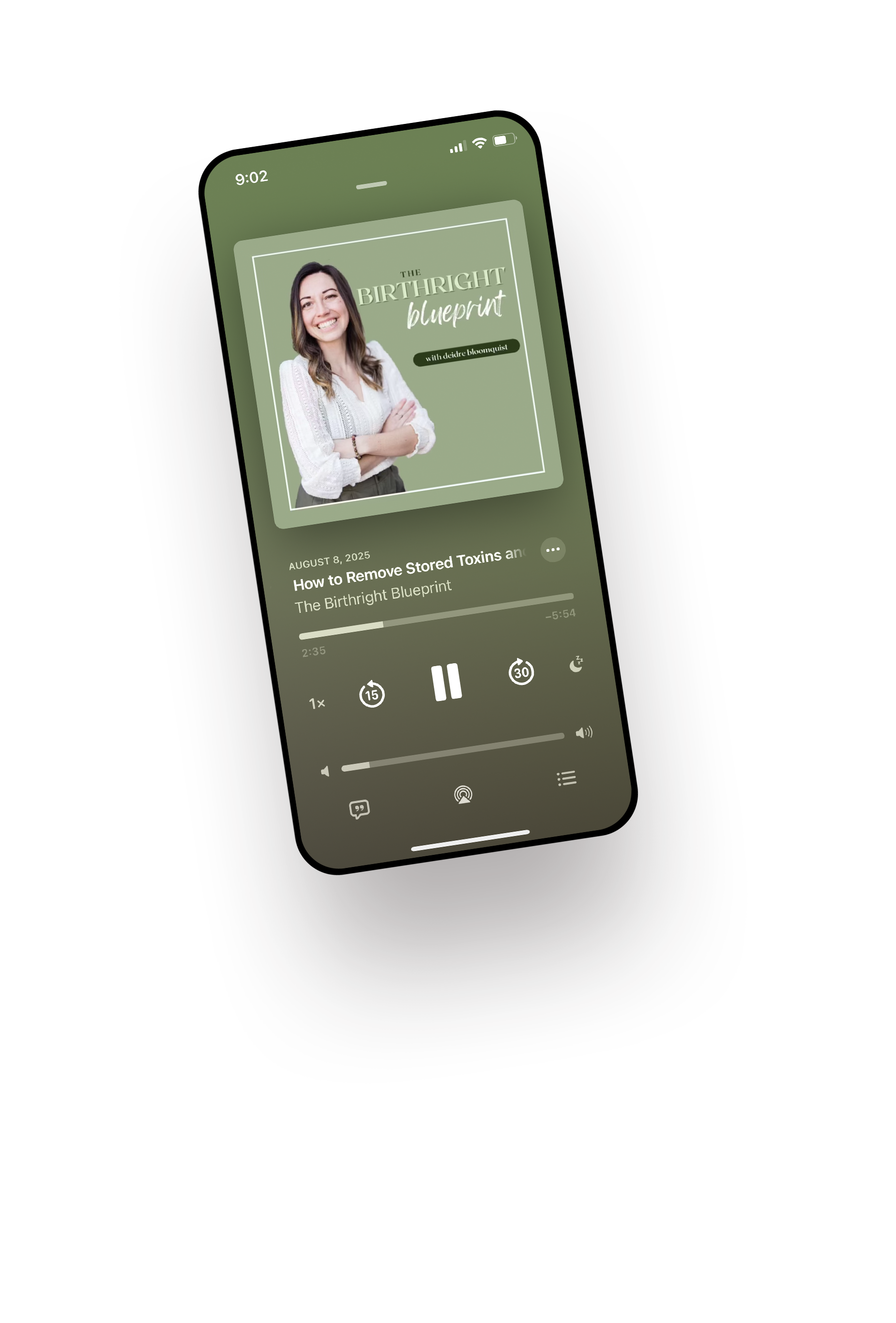 Iphone mockup of the podcast The Birthright Blueprint