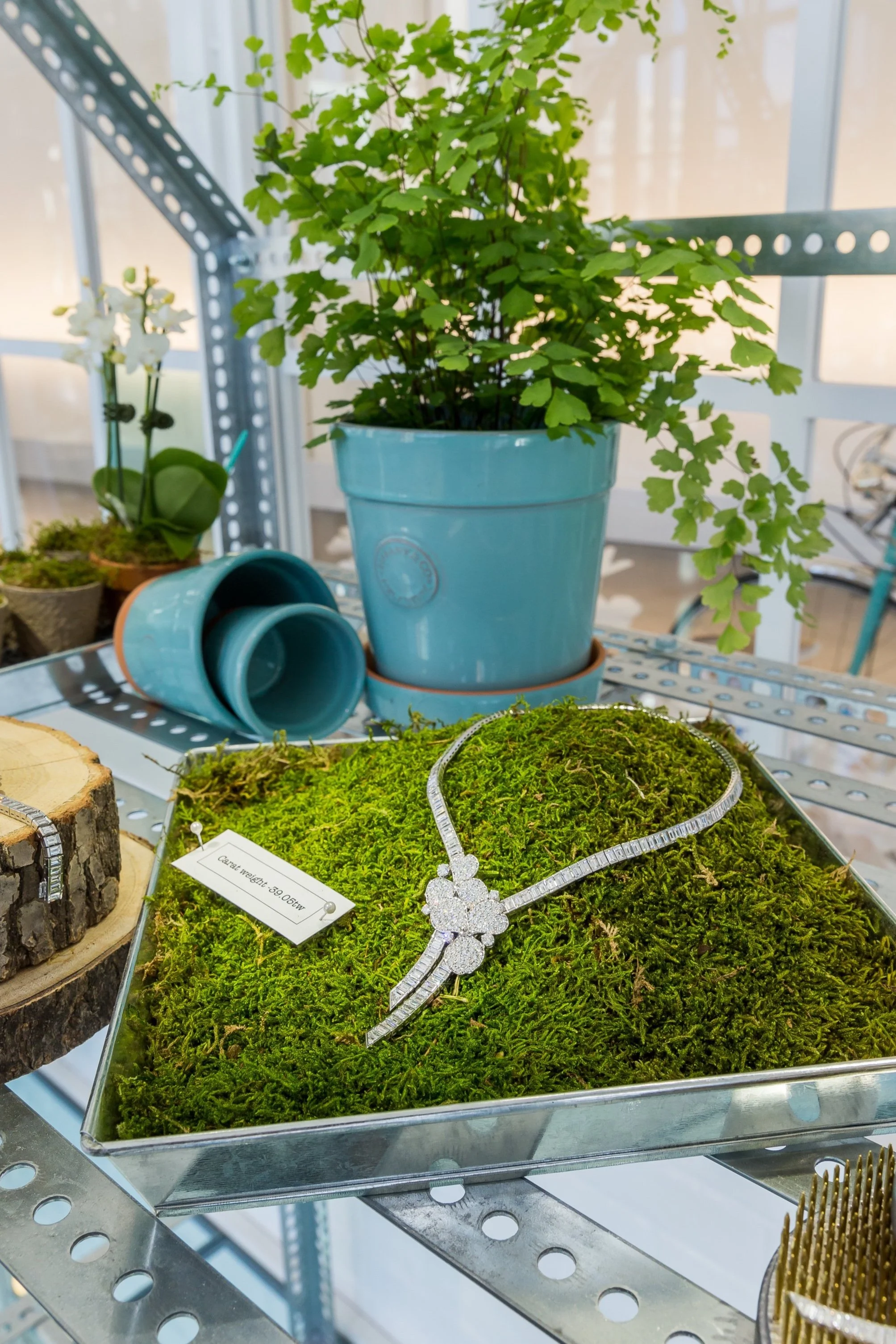 Tiffay & Co., high jewelry, press event design, visual merchandising, prop set styling