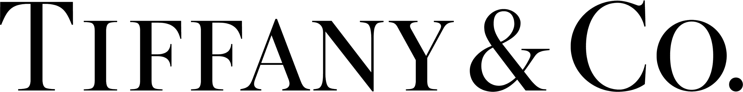 The Tiffany & Co. logo in style of a black sign with silver lettering.