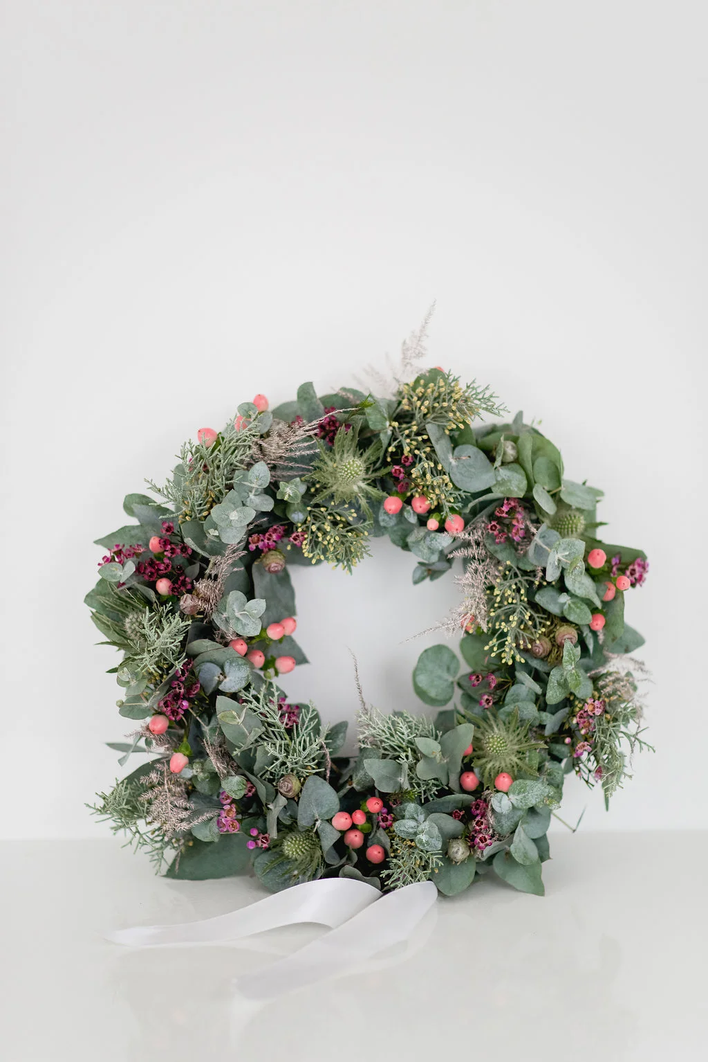 Pastel Pink Festive Floral Wreath
